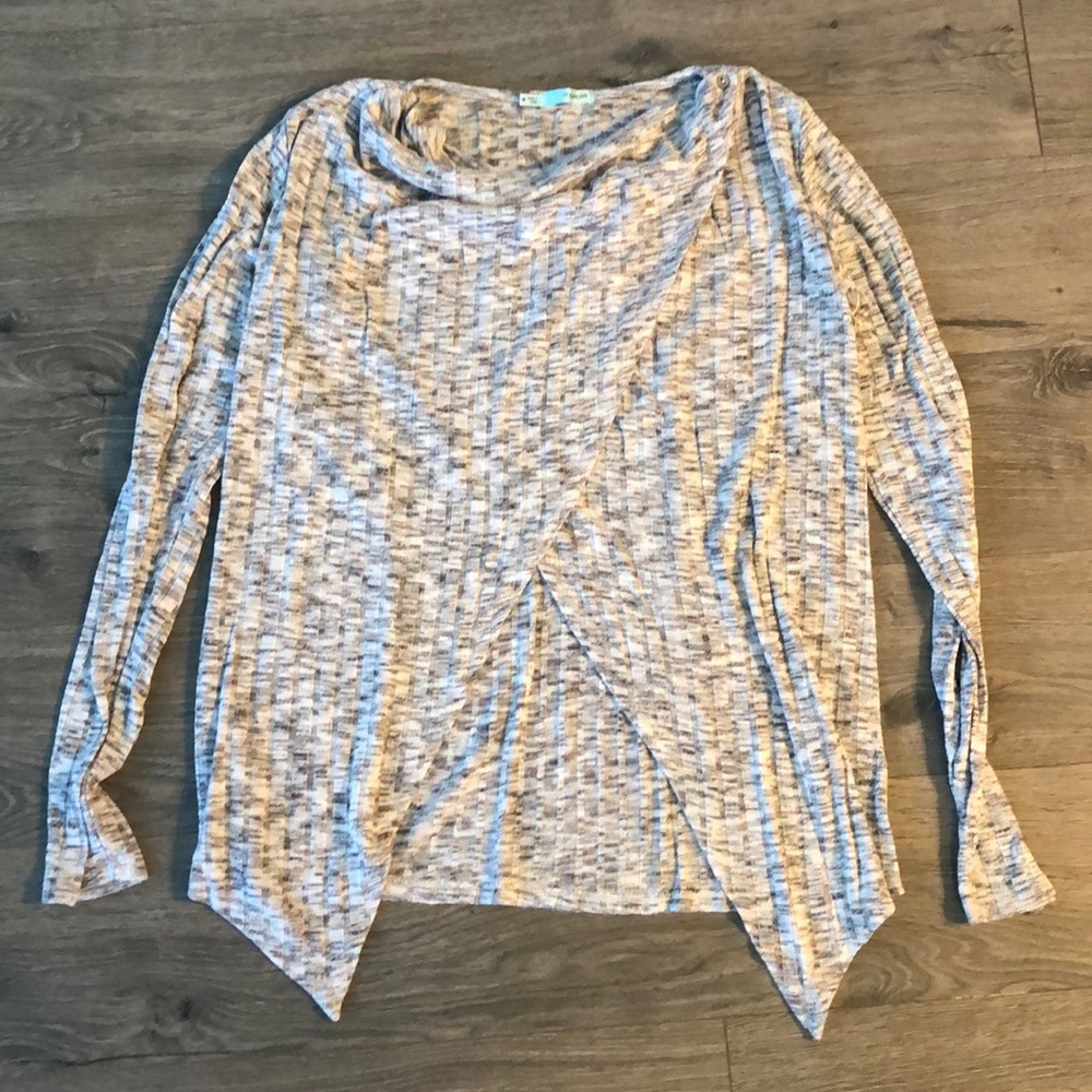 Wrap front sweater